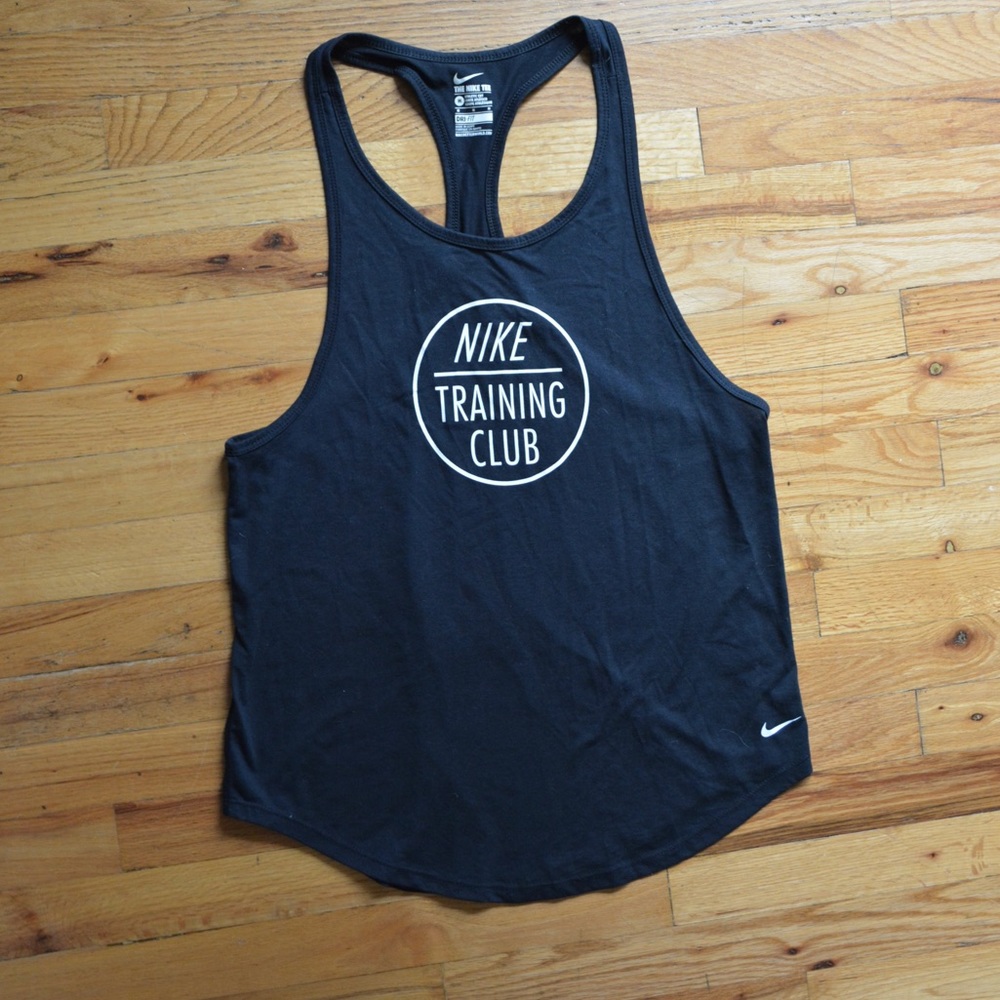 Women’s Nike Training Club Black racer back tank top size medium